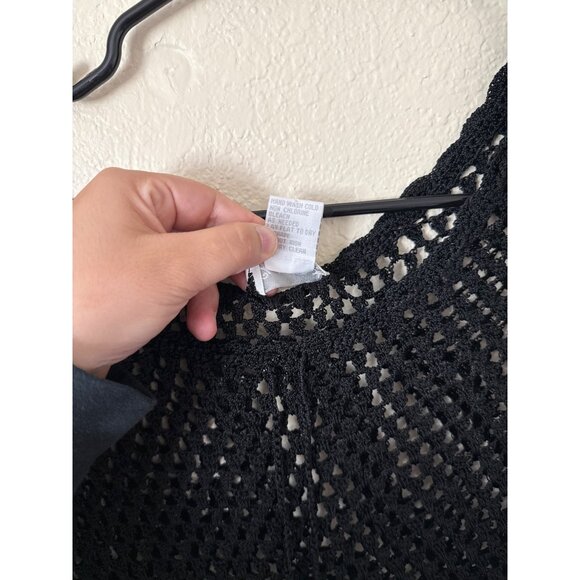 VTG Charlotte Russe Womens Size S Juniors Fringe Cover Up Shaw Y2K Boho Crotched - Picture 6 of 6